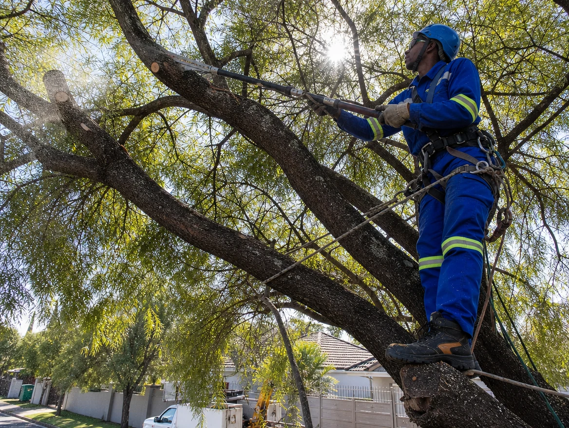 Precision tree pruning by a professional arborist
